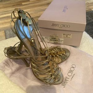 Jimmy Choo Gold Metallic Sandals